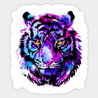 Vintage Tiger - Retro Tiger Purple Sticker